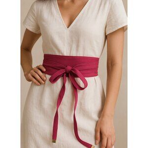 Women's belt Wrap Suede Belt Red Size L